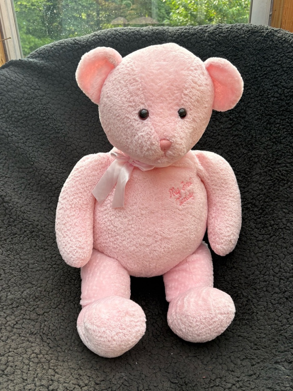 Large Gund My First Teddy Pink Stuffed Animal Plush Bear